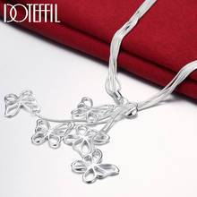 DOTEFFIL 925 Sterling Silver Cinco Serpente Cadeia Borboleta Colar de Pingente de Charme Para As Mulheres de Noivado Casamento Moda Jóias 2024 - compre barato