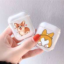 Capa de proteção para airpods 1 2 3 pro, capa de tpu macia fofa com desenho animado para cachorros e bumbum de corgi 2024 - compre barato