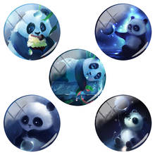 Tafree escuro aquarela bonito panda redondo 12mm/15mm/16mm/18mm/20mm/25mm imagem de vidro cabochão na moda joias descobertas al1082 2024 - compre barato