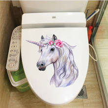 1PC Beautiful Unicorn Wall Sticker For Kitchen Refrigerator Door Decal For Living Room Bedroom Bathroom Toilet stickers 30*30cm 2024 - buy cheap