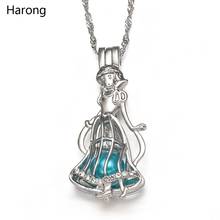 Snow White Cartoon Stainless Steel Quality Pearl Pendant Necklace Cage Metal Chain Locket Jewelry Necklaces For Woman Girl Gift 2024 - buy cheap