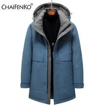 CHAIFENKO Brand High Quality Winter Casual Long Men's Down Jacket Windproof Thick Warm Parkas Men Fashion Hooded Down Coat Men 2024 - buy cheap