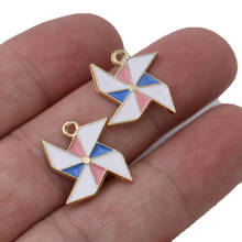 10PCS Gold Color Enamel Windmill Charm Pendant  Jewelry Making Bracelet Necklace DIY Earrings Accessories Craft 2024 - buy cheap