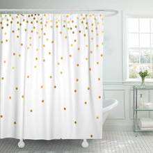 Cortina de ducha con confeti de lunares de oro amarillo, cortina brillante de cumpleaños, impermeable, tela de poliéster de 72x72 pulgadas 2024 - compra barato