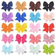 100pc/lot New 3.5" Pinwheel Hair Bows With Clips For Girls Kids Princess Solid Grossgrain Ribbon Bows Hairpin Hair Accessories 2024 - buy cheap