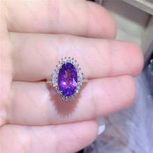 Hot style amethyst ring 925 silver ladies ring boutique amethyst luxury style you deserve 2024 - buy cheap