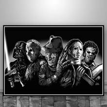 Jason Voorhees-póster de película de terror clásica, impresiones en lienzo, pintura artística para pared, sala de estar Decoración Para, color blanco y negro, Freddy Krueger 2024 - compra barato