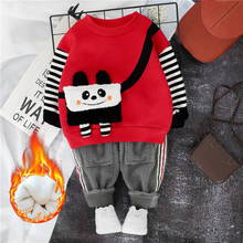 2022 outono inverno quente conjuntos de roupas da menina do bebê recém-nascido roupas infantis para meninos crianças moda terno do esporte crianças roupas 2024 - compre barato