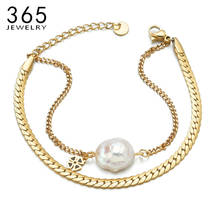 Pulsera de temperamento de perlas de doble capa Simple, moda europea y americana, pulsera coreana con personalidad, joyería 2024 - compra barato