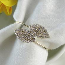 Crystal Diamond Leaf Shape Napkin Ring Clover Napkin Holder Wedding Decoration Banquet Party Napkin Buckle Table Decoration 2024 - buy cheap