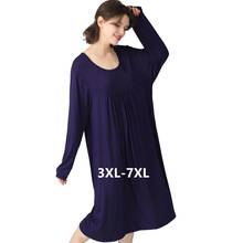 Vestido De Mujer New Spring Autumn Nightdress 3XL-7XL Plus Size Nightgowns Women Dress Lounge Wear Modal Cotton Lady Nightshirt 2024 - buy cheap