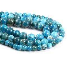 Natural Stone Blue Apatite Stone Beads Loose Bead Spacer Beads For jewelry making DIY Necklace Bracelet Accessories 6 8 10mm 2024 - buy cheap