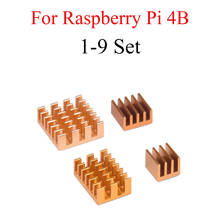 1 - 9 набор Алюминиевый Радиатор охлаждения Радиатор 4 шт набор радиатор для Raspberry Pi 4 Модель B ЗОЛОТО 2024 - купить недорого