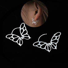 Brincos com borboleta em três tamanhos, brinco pequeno de cobre com borboleta elegante, moda coreana, novo design, elegante, feminino, joia, 2021 2024 - compre barato