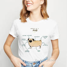 Camiseta engraçada feminina estampa animal cachorro, camiseta feminina harajuku kawaii, roupas de alta qualidade, camiseta branca 2024 - compre barato