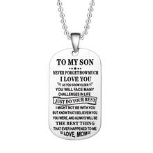 Dog Tags Pendant Necklace Family Jewelry To My Son Daughter Love Dad Mom Necklace Military Army Cards Stainless Steel Jewelry 2024 - buy cheap