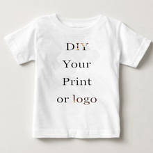 baby boys girls clothes summer top clildren's t-shirts white t-shirt kids clothing custom DIY tshirt  print 1 or 2 sides 2024 - buy cheap