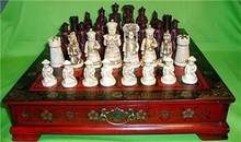 DECORATION BRASS FACTORY PURE BRASS ANTIQUE CHINESE QING CHARACTER 32 PIECES CHESS SET & LEATHER WOOD BOX FLOWER BIRD TABLE 2024 - buy cheap