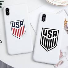Чехол для телефона с американским флагом США для iPhone 11 Pro Max X XR XS 8 7 6s Plus, силиконовые чехлы конфетно-белого цвета 2024 - купить недорого