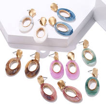 Elegant Calssical European Statement Korean Fashion Jewelry Simple Design Acrylic Earrings Big Round Earrings For Women 2024 - buy cheap