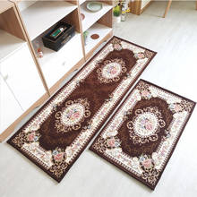 European Jacquard Kitchen Carpet Set 2pcs Long Rug Floor Mat Washable Brown Coffee Blue Home Entrance Doormat Non-Slip Absorbent 2024 - buy cheap