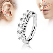 1PC New Crystal CZ Septum Clicker Hoop Nose  Ring Labret Ear Tragus Cartilage Daith Helix  Studs Earring Body Piercing Jewelry 2024 - buy cheap