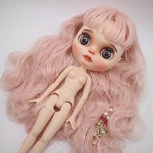 Muñeca personalizada de pelo rosa, preventa, cuerpo articulado, muñeca blyth desnuda 2024 - compra barato