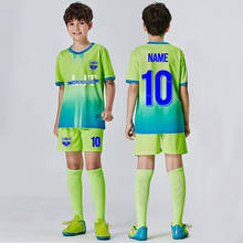 Пользовательские детский футбольный рубашки с коротким рукавом, комплекты для мальчиков и девочек, Футбол спортивная униформа для молодых людей, Футбол тренировочная форма костюмы 2024 - купить недорого