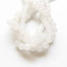 Cuentas redondas de piedra blanca Natural, hebra de 4, 6, 8, 10 y 12mm, cuentas sueltas para la fabricación de joyas, componente de pulsera Diy 2024 - compra barato