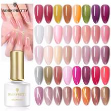 O verniz de cristal rosa branco semi-transparente do gel do polonês 6ml da geleia leitosa bonita nascida embebe fora do verniz uv do gel da arte do prego 2024 - compre barato