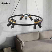 Post Modern LED Chandelier Circle Iron Art Ceiling Hanging Lights Living Dining Room Kitchen Island Suspended Lighting Fixture 2024 - buy cheap