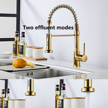 Two Function Gold Kitchen Faucet Deck Mounted Mixer Tap 360 Degree Rotation Stream Sprayer Nozzle Kitchen Sink Hot Cold Taps 2024 - buy cheap