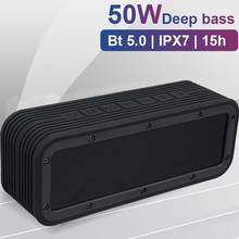 Caixa de som, 50w, bluetooth, à prova d'água ipx7, sem fio, hifi, alta potência, super grave, dsp, subwoofer, centro de música, barra de som 2024 - compre barato