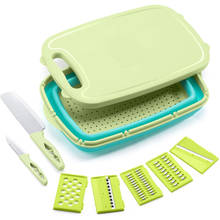 Cutting Board Set Multifunctional Collapsible Basket Drain Mandoline Vegetable Slicer Cutters Knives Collapsible Colander 9 in 1 2024 - buy cheap