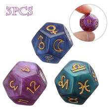 3Pcs 12-Sided Dice Astrology Tarot Card Multifaceted Constellation Tarot Cards Dice Leisure Entertainment Toys For Party Game 2024 - buy cheap