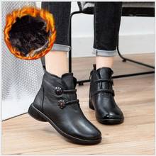 Autumn Ankle boots Genuine Leather Chunky Boots Women Shoes Wedges Platform Boots British Wind Winter Shoes 2024 - buy cheap