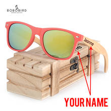 BOBO BIRD-gafas de sol polarizadas de madera para mujer, lentes de sol femeninas de vidrio polarizado, UV400 con protección, con grabado de nombre en las piernas, caja de regalo de madera 2024 - compra barato