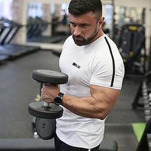 2020 New Mens Gyms Fitness Bodybuilding Skinny T-shirt Summer Casual Fashion Print Male Cotton Tee shirt Tops Crossfit Clothing 2024 - buy cheap