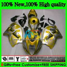 GSXR 1300 для SUZUKI Hayabusa GSXR-1300 2002 2003 2004 2005 2006 2007 49BS.197 GSXR1300 96 02 03 04 05 Золото Серебро 06 07 обтекатель 2024 - купить недорого