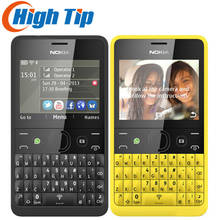 Nokia asha 210 gsm 2.4 original desbloqueado, cartões sim duplo 2mp, teclado recondicionado, somente em inglês, frete grátis 2024 - compre barato