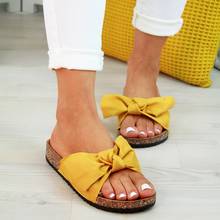 Plus Sizes 43 Shoes Womans Slip on Sliders Summer Shoes Bow Flatform Mule Sandals Comfy Indoor Outdoor Flip-flops Beach Shoes 2024 - buy cheap