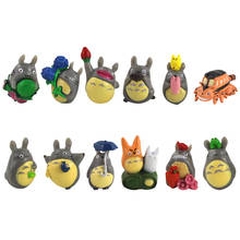 Juego de 12 unids/set de Mini figuras de Totoro, modelo de PVC para decoración del hogar, muñecos 2024 - compra barato