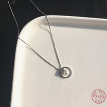 925 Sterling Silver Simple Circle Pearl Pendant Short Necklace Clavicle Chain Girl Style Student Jewelry Accessories Gift 2024 - buy cheap