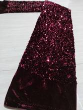 Красивый шнурок из Африканской ткани и бархата 2021 высокого качества с вышивкой кружево с блестками Нигерия сетчатой ткани 5 метров для платья 2024 - купить недорого