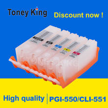 Toney King PGI-550 CLI-551 Refillable Ink Cartridge For Canon PIXMA MG5450 MG5550 MG5650 MG6350 MG6450 MG6650 MG7150 Printer 2024 - buy cheap