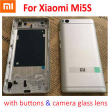 Original For Xiaomi Mi5S M5S Mi 5S Battery Back Rear Cover Door Housing with Power Volume Buttons + Camera Glas Lens Replacement 2024 - buy cheap