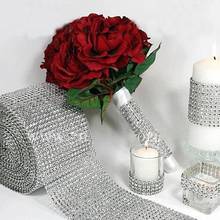 Silver Wedding Diamond Mesh Wrap Roll Sparkle Rhinestone Sparkle Crystal Ribbon Party Decor party decoration 2024 - buy cheap