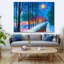 Night Scene Tree Posters and Prints Moon Abstract Oil Painting on Canvas Art Wall Pictures for Living Room Kitchen Bedroom Decor 2024 - buy cheap