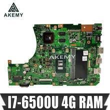 Akemy X556UJ/X556UV placa base de Computadora Portátil For Asus X556UJ X556UV X556UB X556UR X556UF Teste placa base original 4g RAM i7-6500U 2024 - compra barato