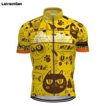Sptgrvo lairschdamo roupa de ciclismo de verão, desenho animado de gato, manga curta, camisa de ciclismo, roupas de bicicleta mtb, roupas de ciclismo 2024 - compre barato